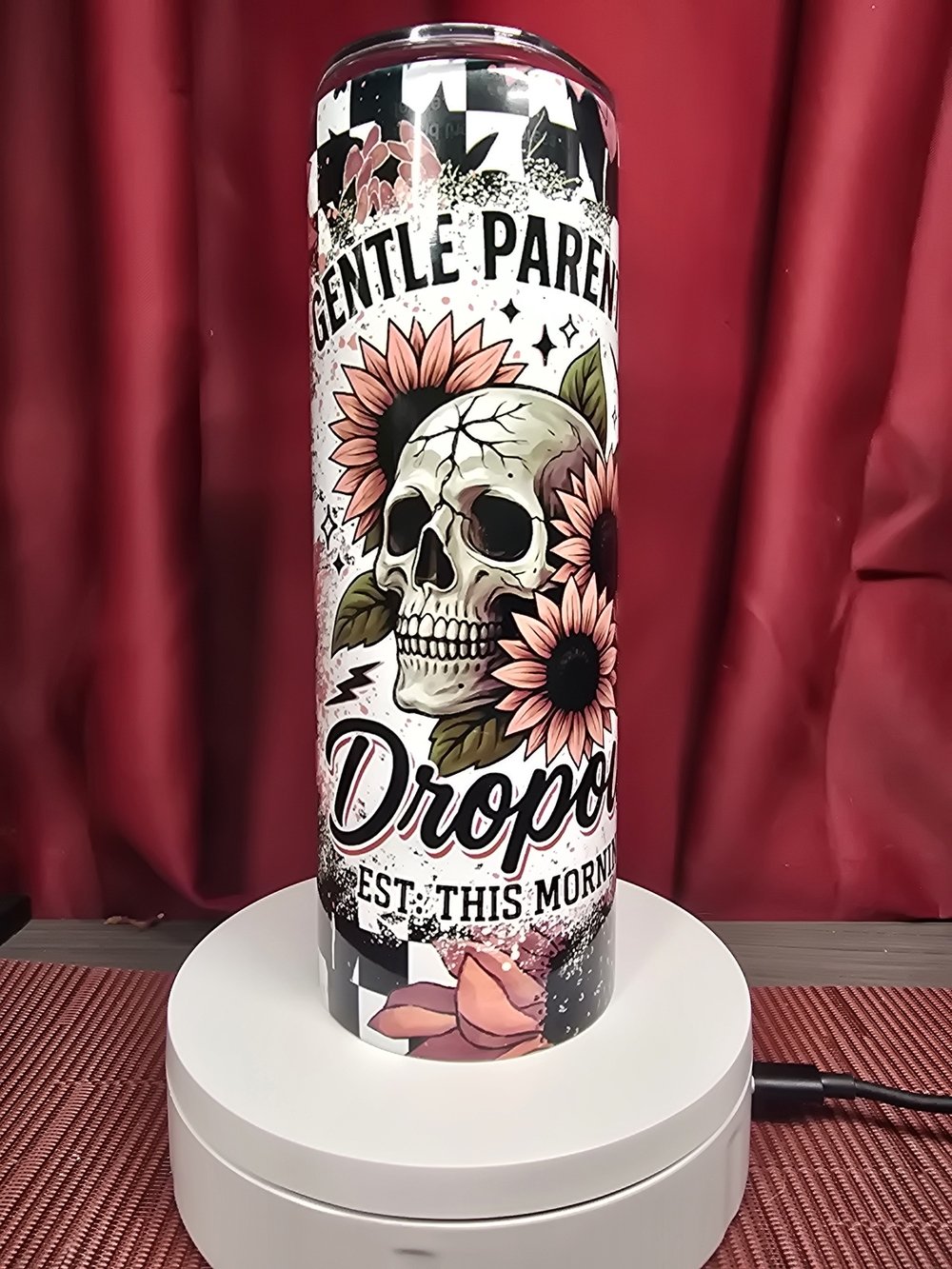 Gentle Parent Skull Sunflower Pink Tumbler - 20oz